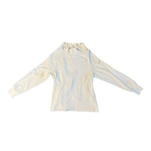 Varley Cinched Sweatshirt Double Soft Small Ivory Split Mockneck Long Sleeve